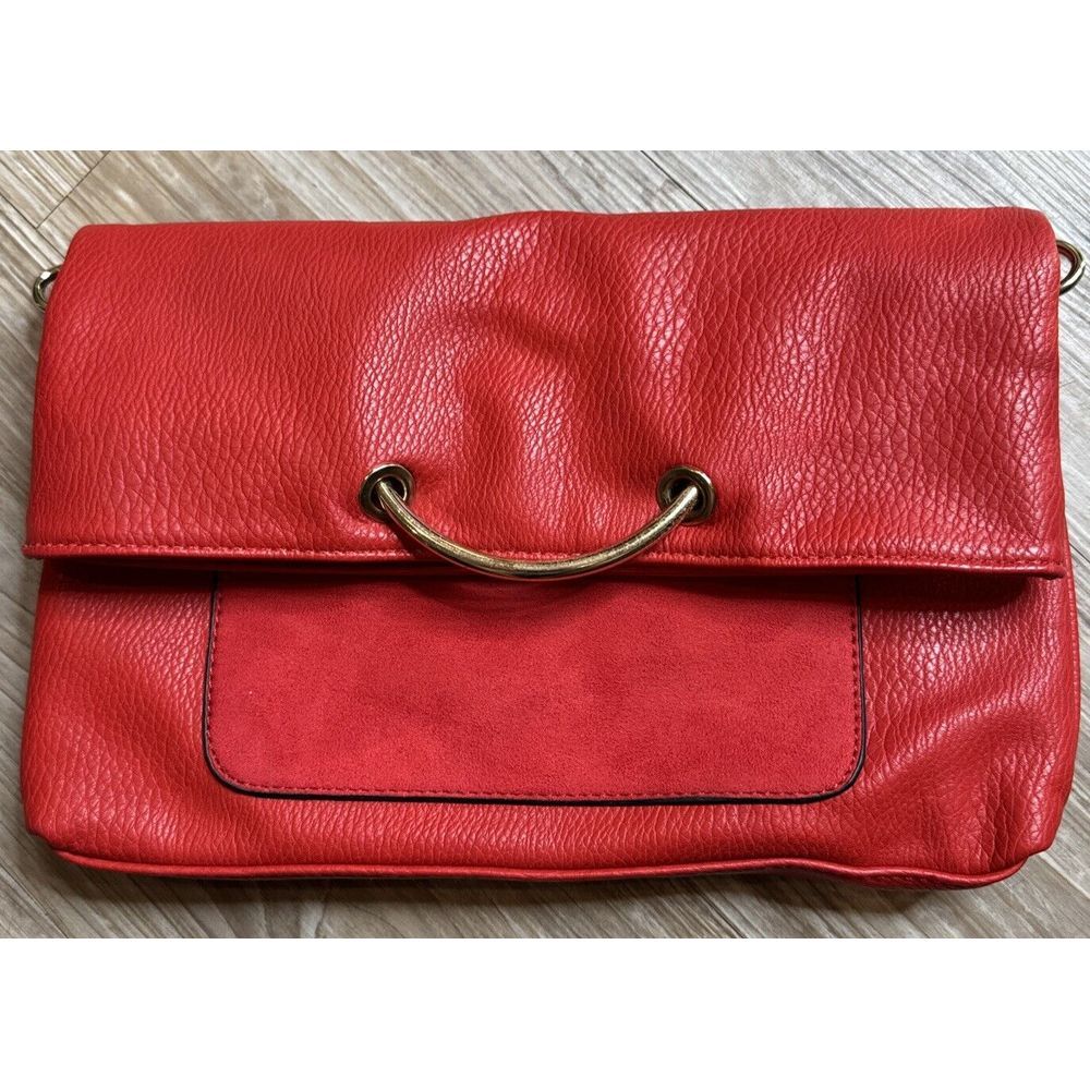 Sondra Roberts Squared Clutch‎ Bag And Shoulder Strap. Gold Accents. Good Cond.